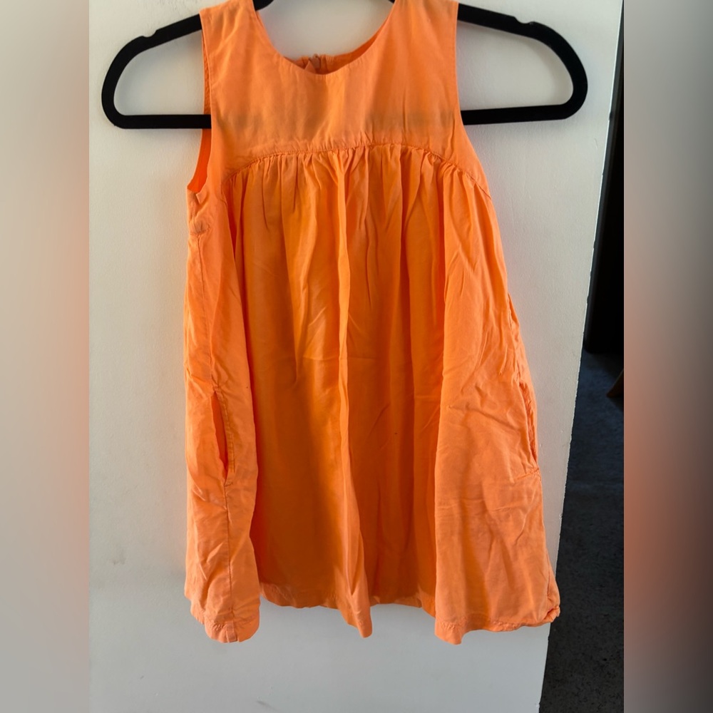 Primary Vibrant Orange Sleeveless Dress